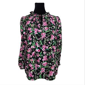NINE WEST Floral Blouse with Long Sleeve size Medium